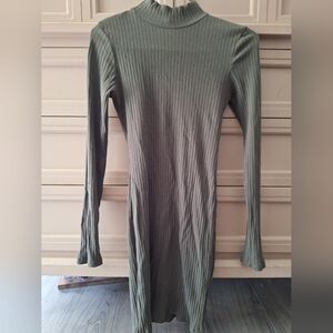 Fashion Nova Olive Ribbed Dress Size Small